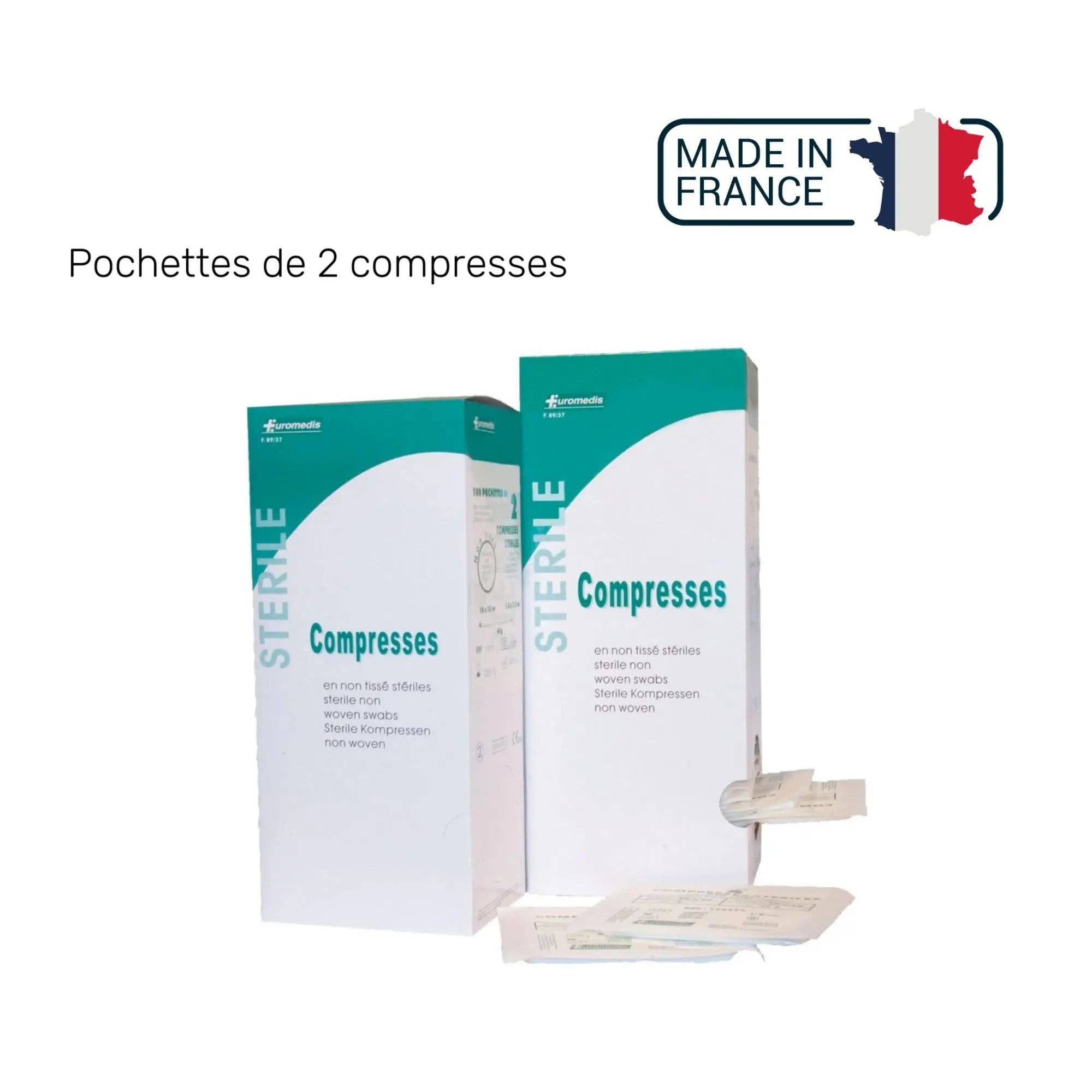 My Podologie - Wholesale Cotton Pad - Sterile Non-woven Compress - 40g/m2 - Pack of 2 compresses - Euromédis0