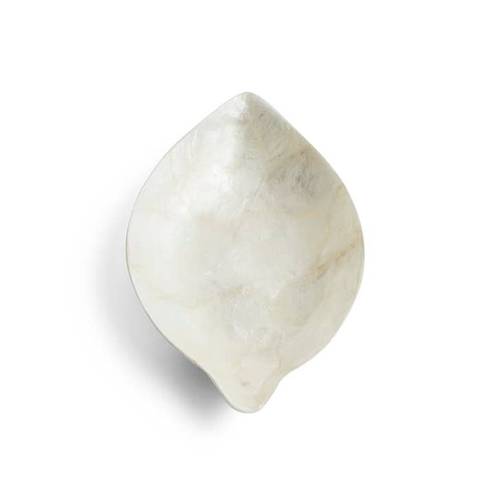 ByBazz - Wholesale Decorative Plate/Dish/Bowl - Schaaltje Schelp Capiz S Wit