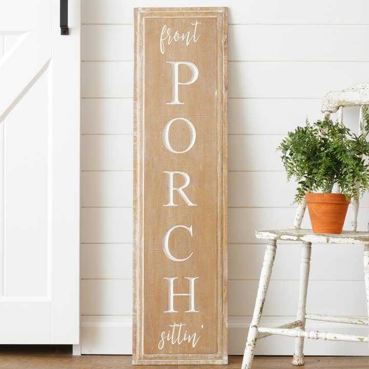 Porch Sign - Front Porch Sittin (PC) for wholesale by Audrey's Home & Gift