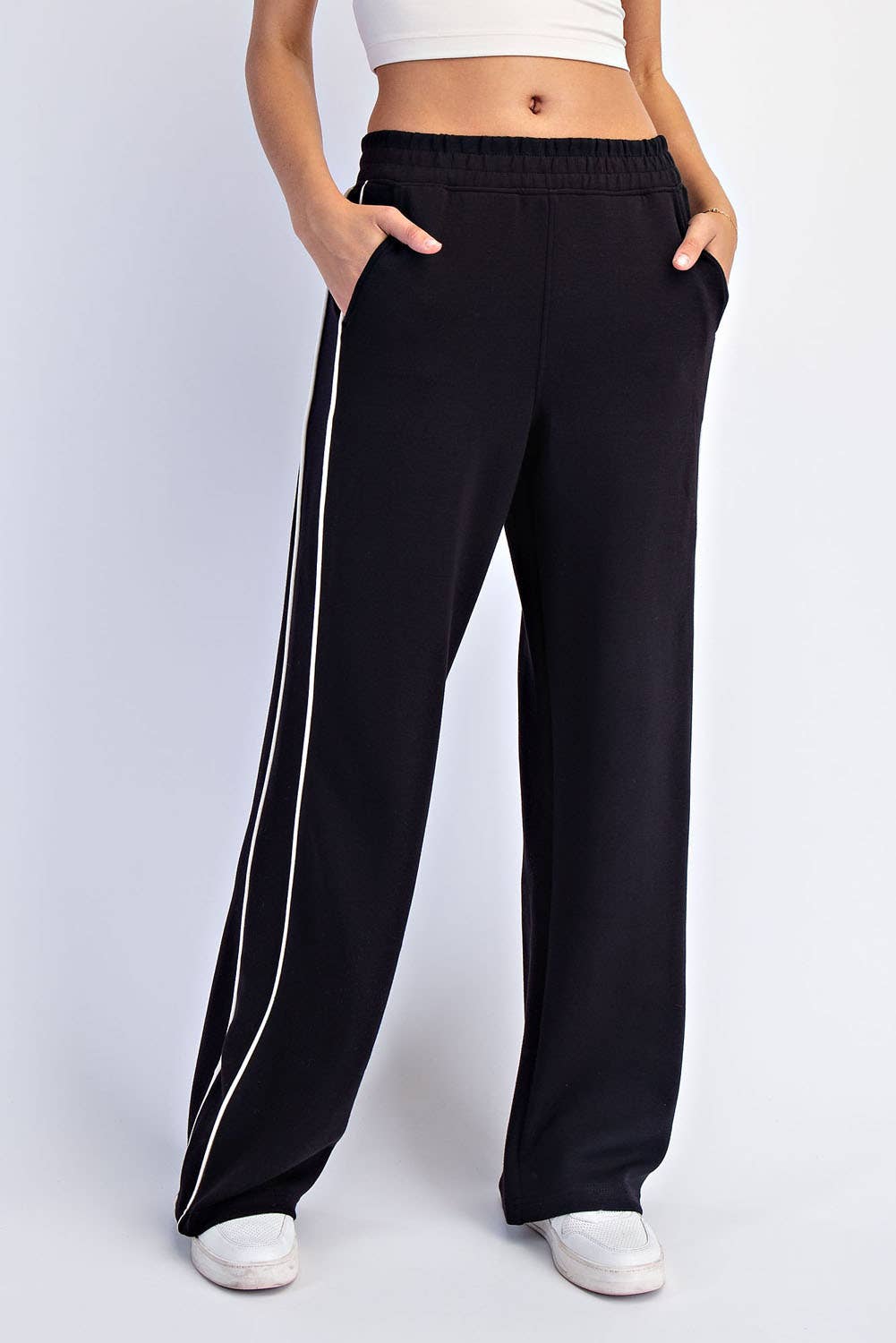 Rae Mode - Wholesale Athletic Pants - Women's - MODAL SCUBA TWO STRIPE PIPING STRAIGHT PANT23