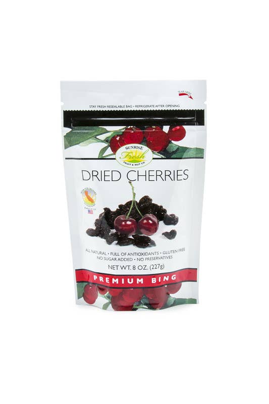 Sunrise Fresh Dried Fruit - Wholesale Dried/Dehydrated Fruit - 8 oz Dried Dark Sweet Cherries
