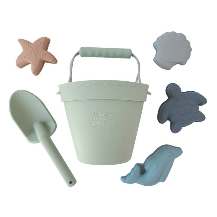 SILICONE BEACH TOY PLAYSET - Sea Green for wholesale by SloaneandBlake