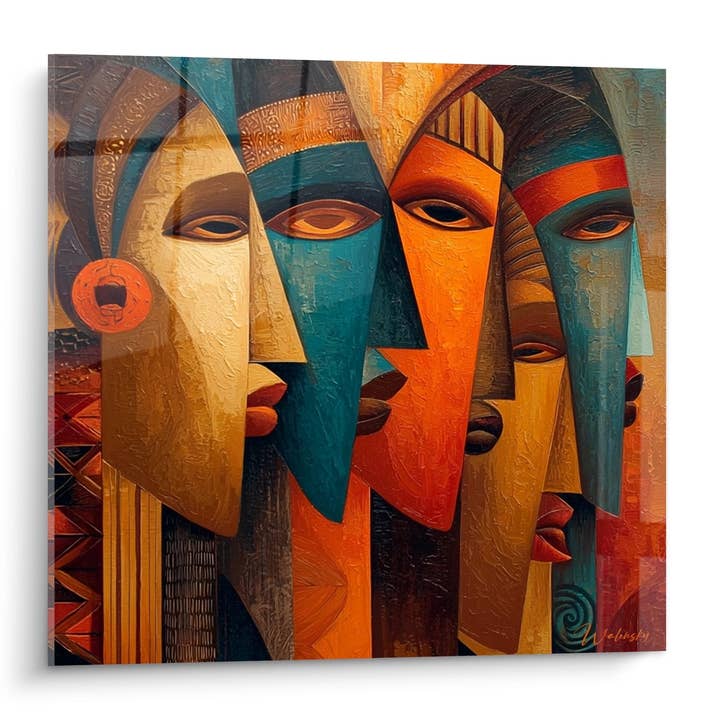 Quadro Máscaras Africanas Abstratas - Harmonia Tribal - Edição Máscara Africana por atacado de Walensky