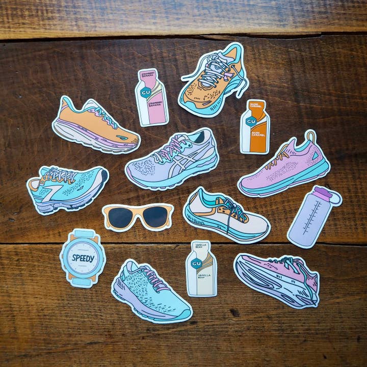 Ready, Set, RUN! Running/Walking Sticker Pack for wholesale by Bloomin' Loon Co.