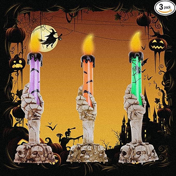 Halloween LED Skull Candle Lamp – Spooky Flameless Décor | Haunted House & Party Ornament for wholesale by ResilScents WholeSale
