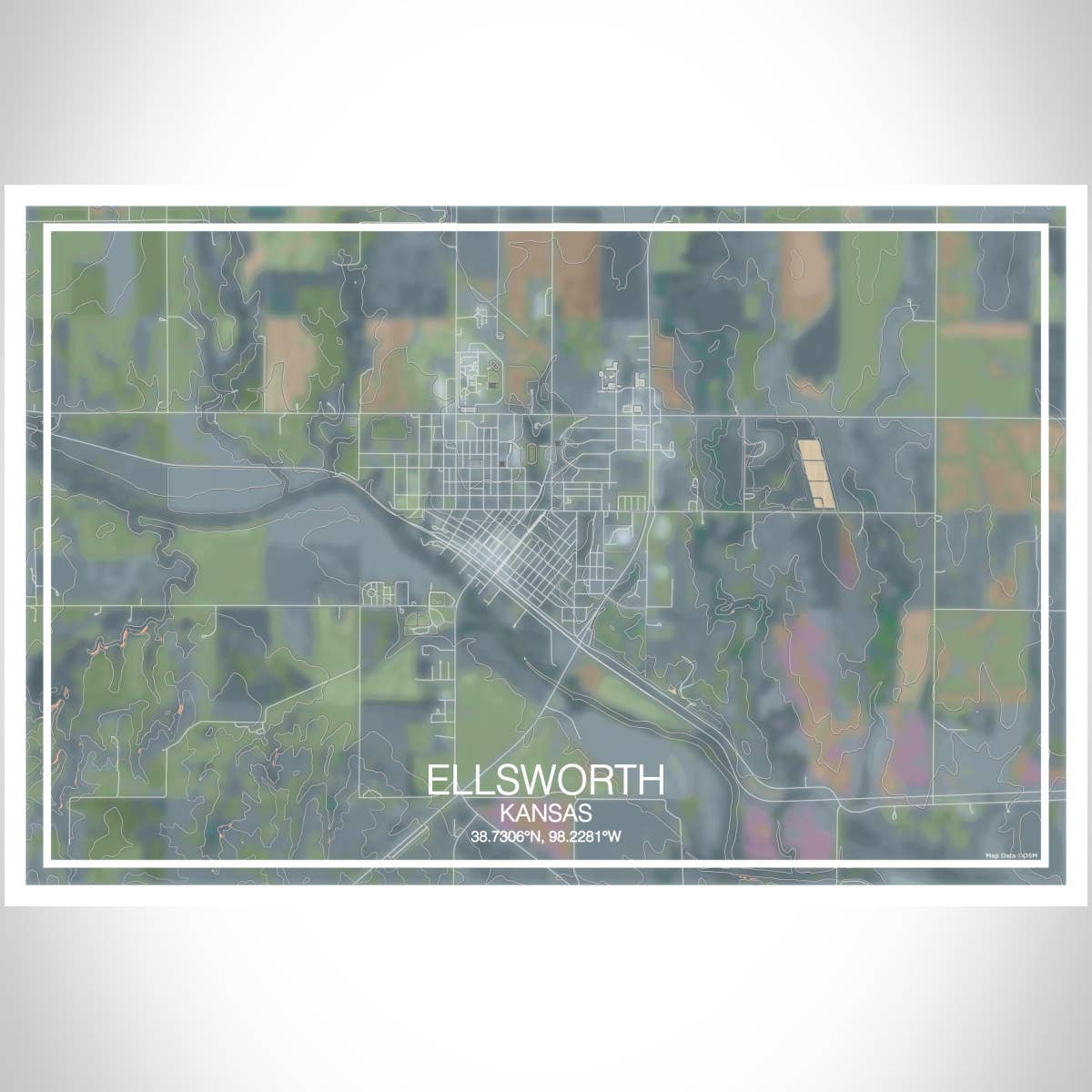 JACE.design - Wholesale Art Print - Ellsworth KS Map Print Afternoon4
