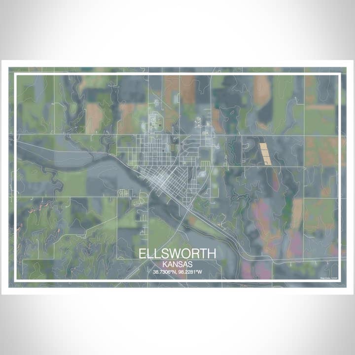 JACE.design – wholesale Art print – Ellsworth KS Map Print Afternoon4