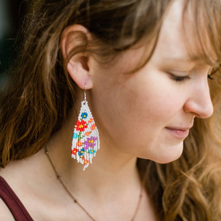 Lucia's Imports - Wholesale Dangle Earrings - Flower Fringe Earrings