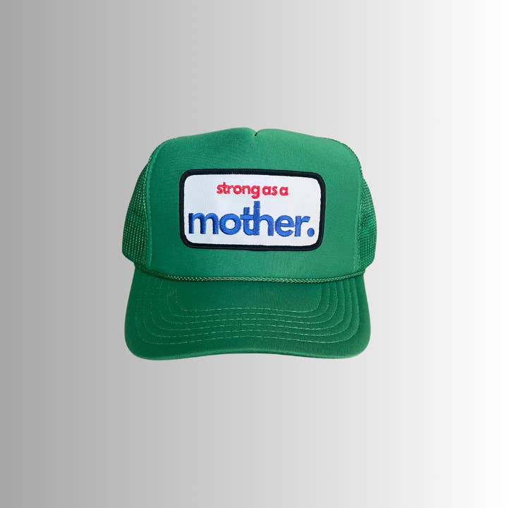 Strong as a mother® Patch Trucker Hat - Kelly Green for wholesale by Mother Hats
