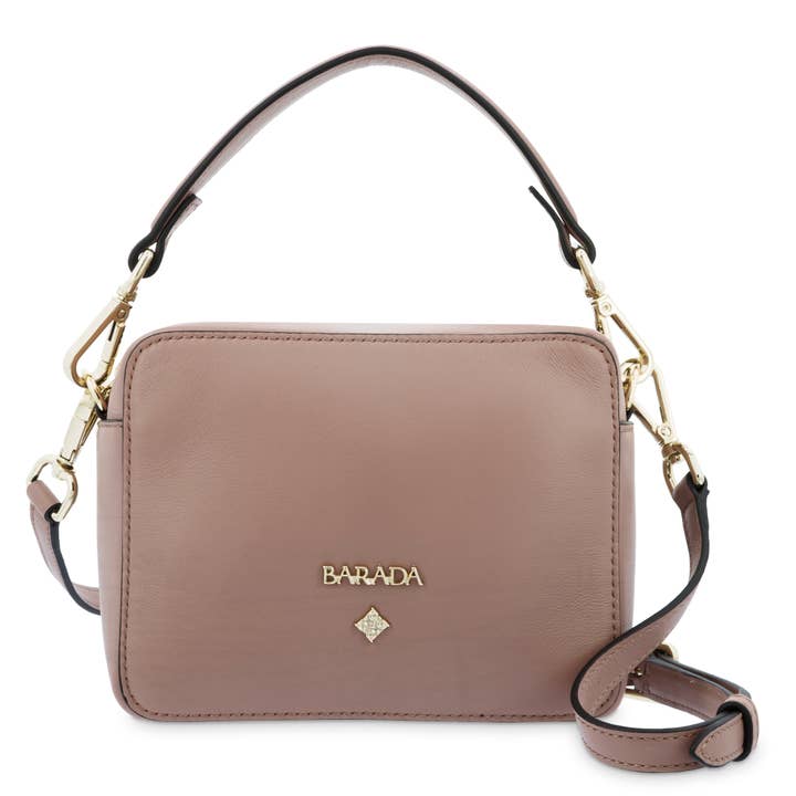 Mini sac en cuir de vachette et couleur Dusty Pink. pour la vente par BARADA UBRIQUE