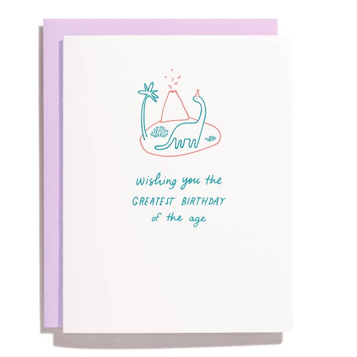 Shorthand Press - Wholesale Birthday Card - Dinosaur Birthday - Letterpress Greeting Card