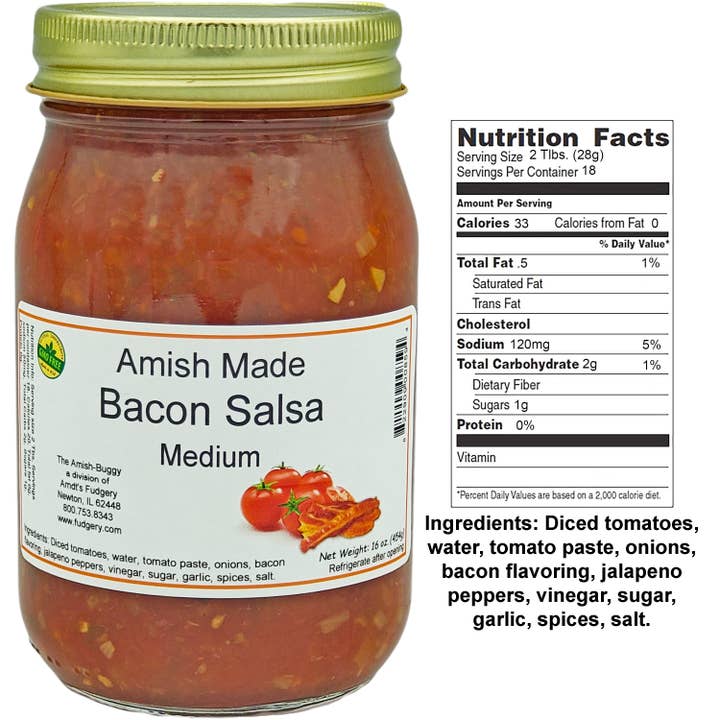 Arndt's Fudgery LLC - Wholesale Salsa - Amish Fresh Made Salsa 16 oz. Jar12