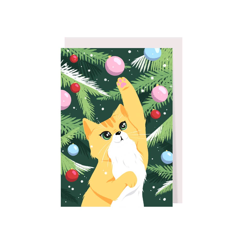 Creative Goodie - Wholesale Christmas Card - Merry Christmas Greeting Card with a cat