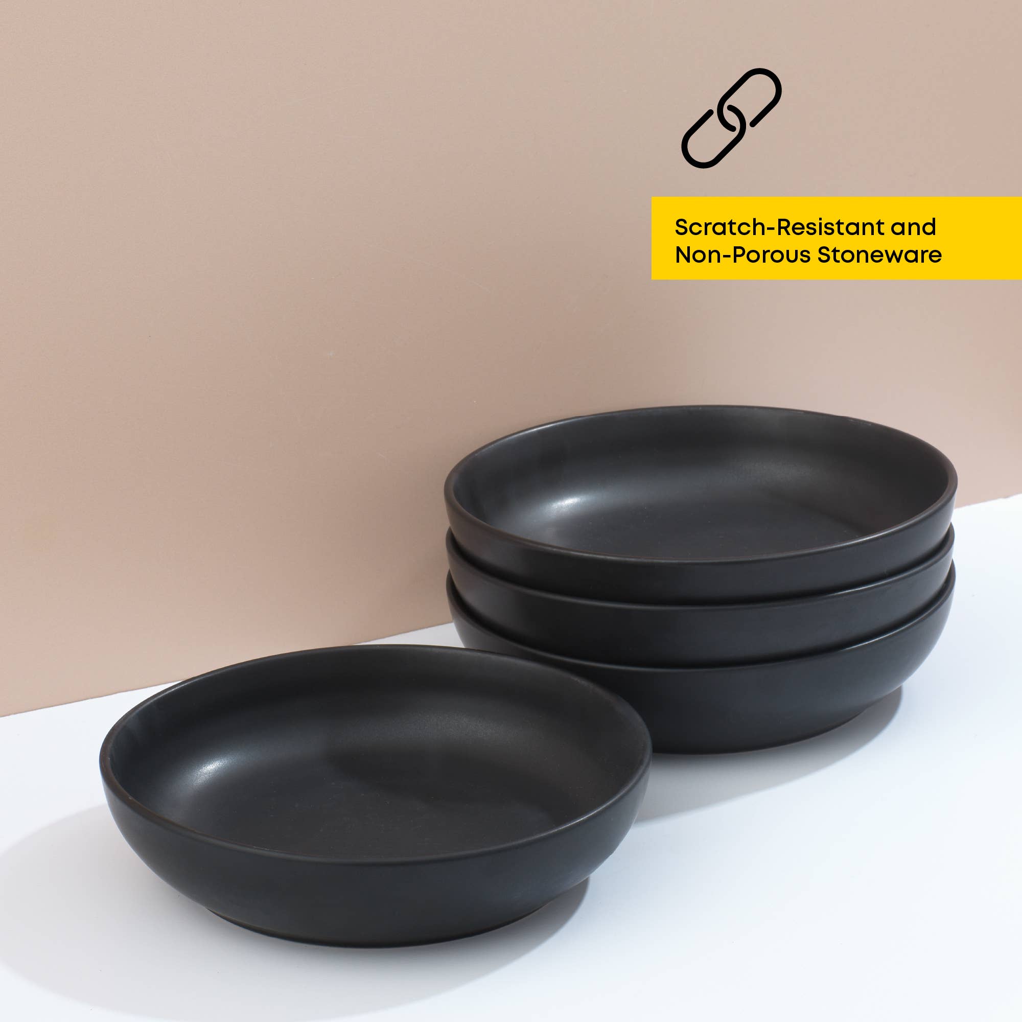 JoyJolt - Wholesale Bowl - JoyJolt Mesa 4-Piece Stoneware Pasta Bowls Set – 40oz2