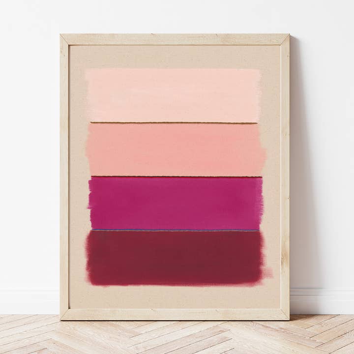Impressão de arte abstrata moderna brilhante | Listras rosa e roxas por atacado de Emily Keating Snyder