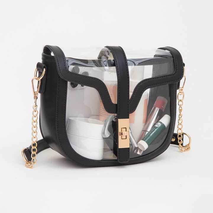Sensibling Corp. - Wholesale Crossbody Bag - Women's - Clear Transparent Saddle Bag