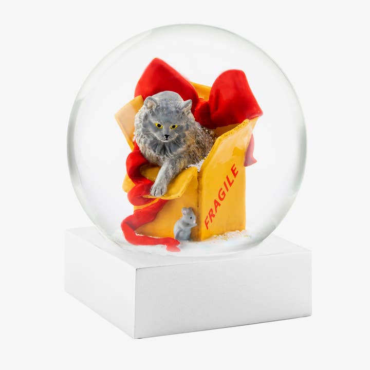 Cat in Box Snow Globe - Retiring! for wholesale by CoolSnowGlobes