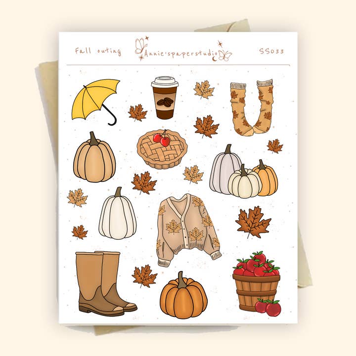 Aufkleberbogen für Herbstausflüge für den Großhandel von Annie's paper studio