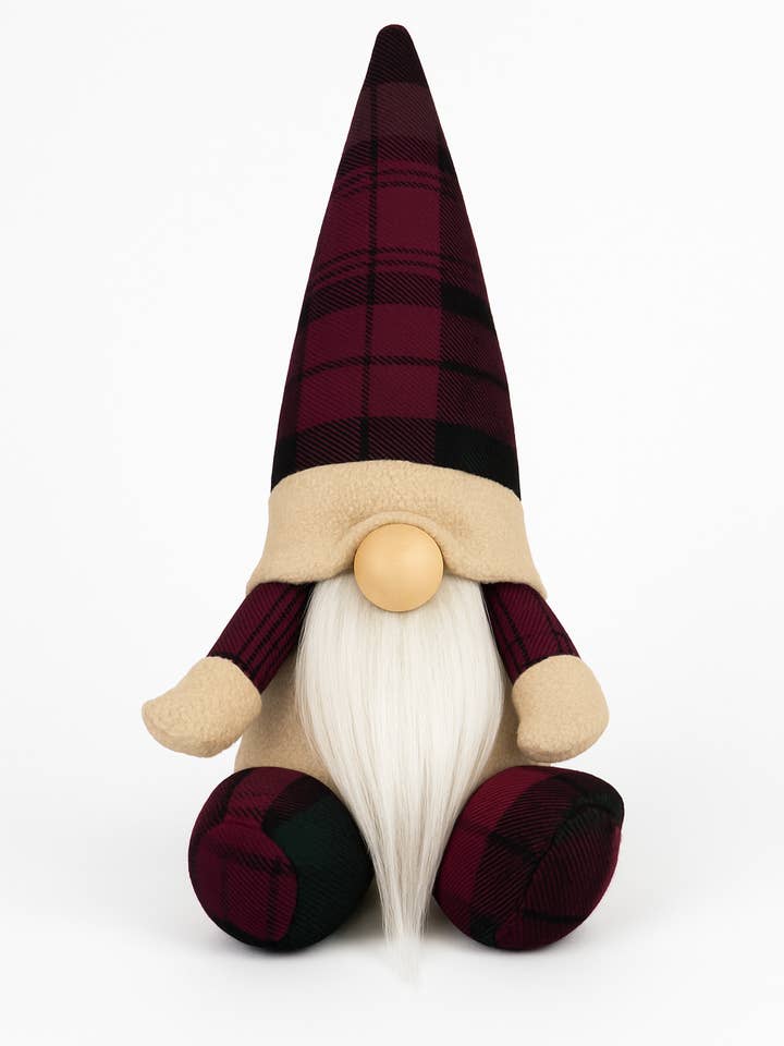 Mini Autumn Gonk with Tartan Design, Purple for wholesale by Forever Gnomes UK Store