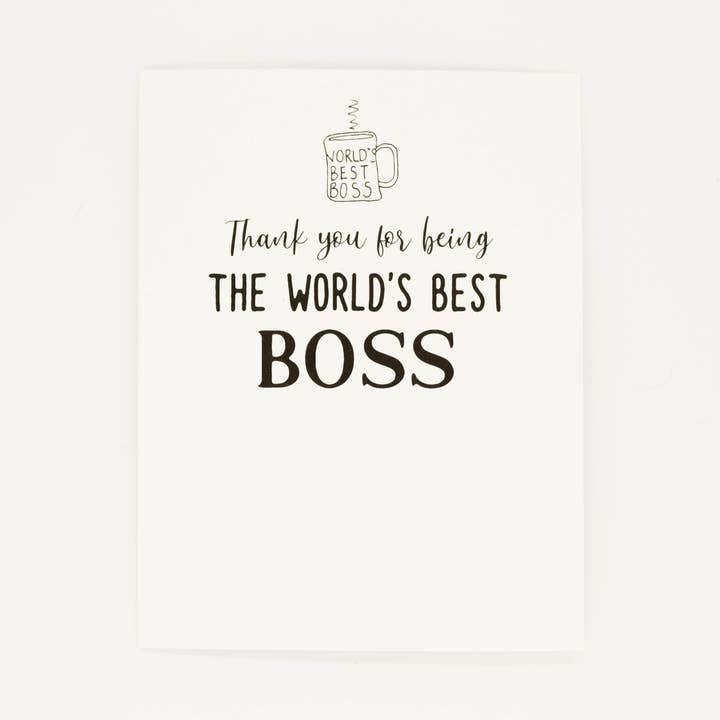 World's Best Boss | Thank You Greeting Card (Copy) for wholesale by Grateful Paperie