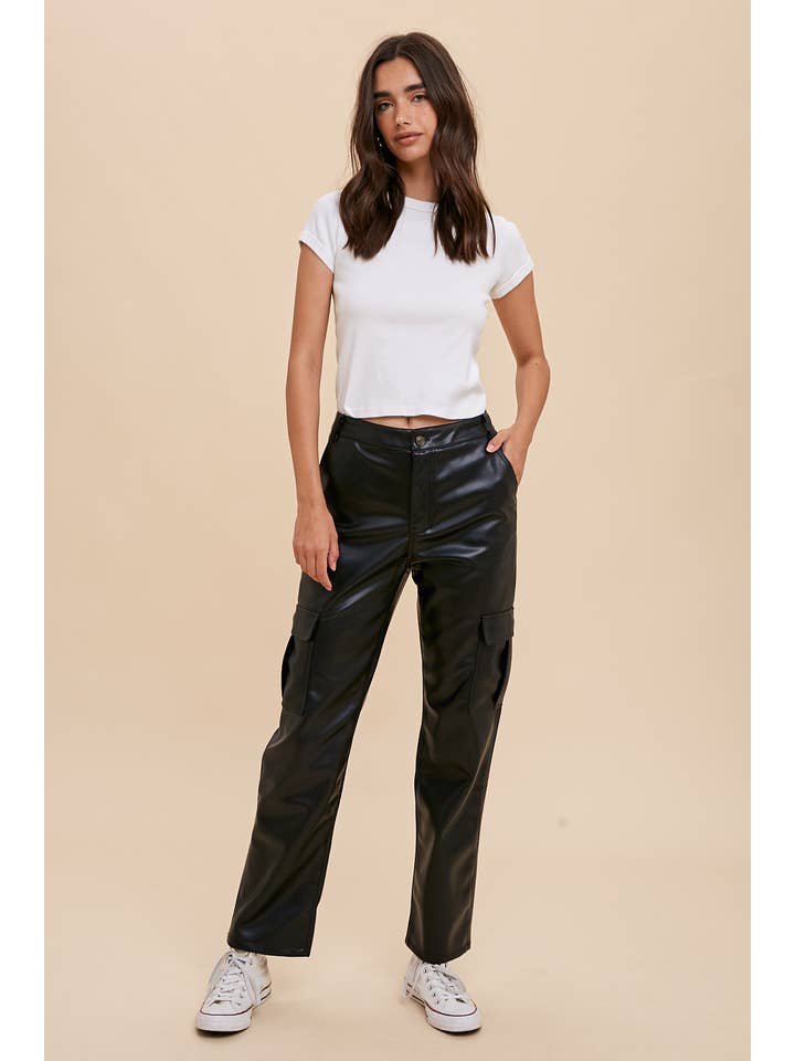 In Loom – wholesale Byxor - Dam – CARGO VEGAN LÄDERBYXOR7