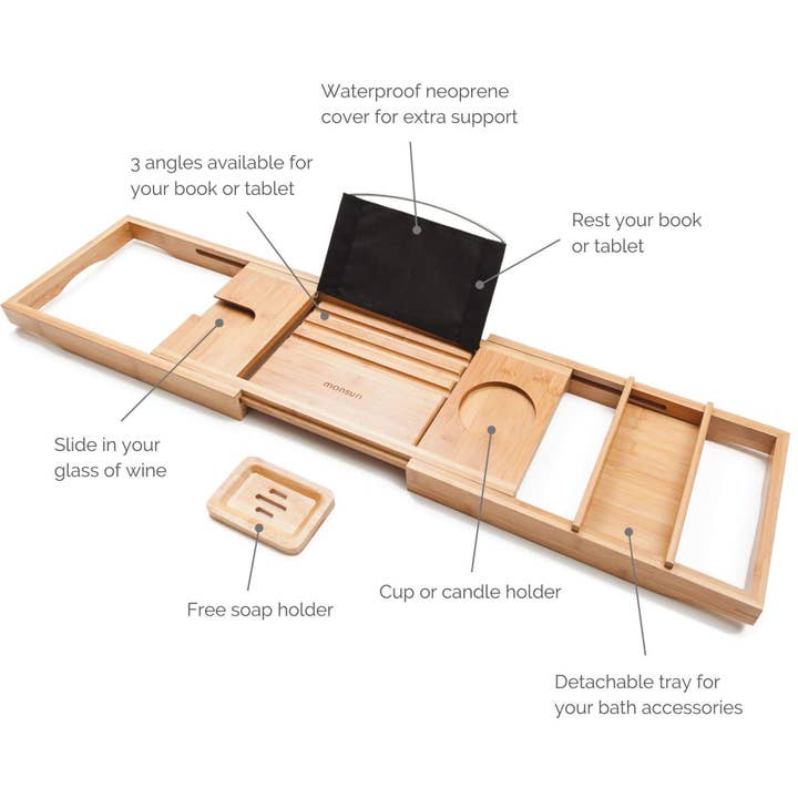 Monsuri - Wholesale Bath Caddy - Bamboo Bath Caddy3