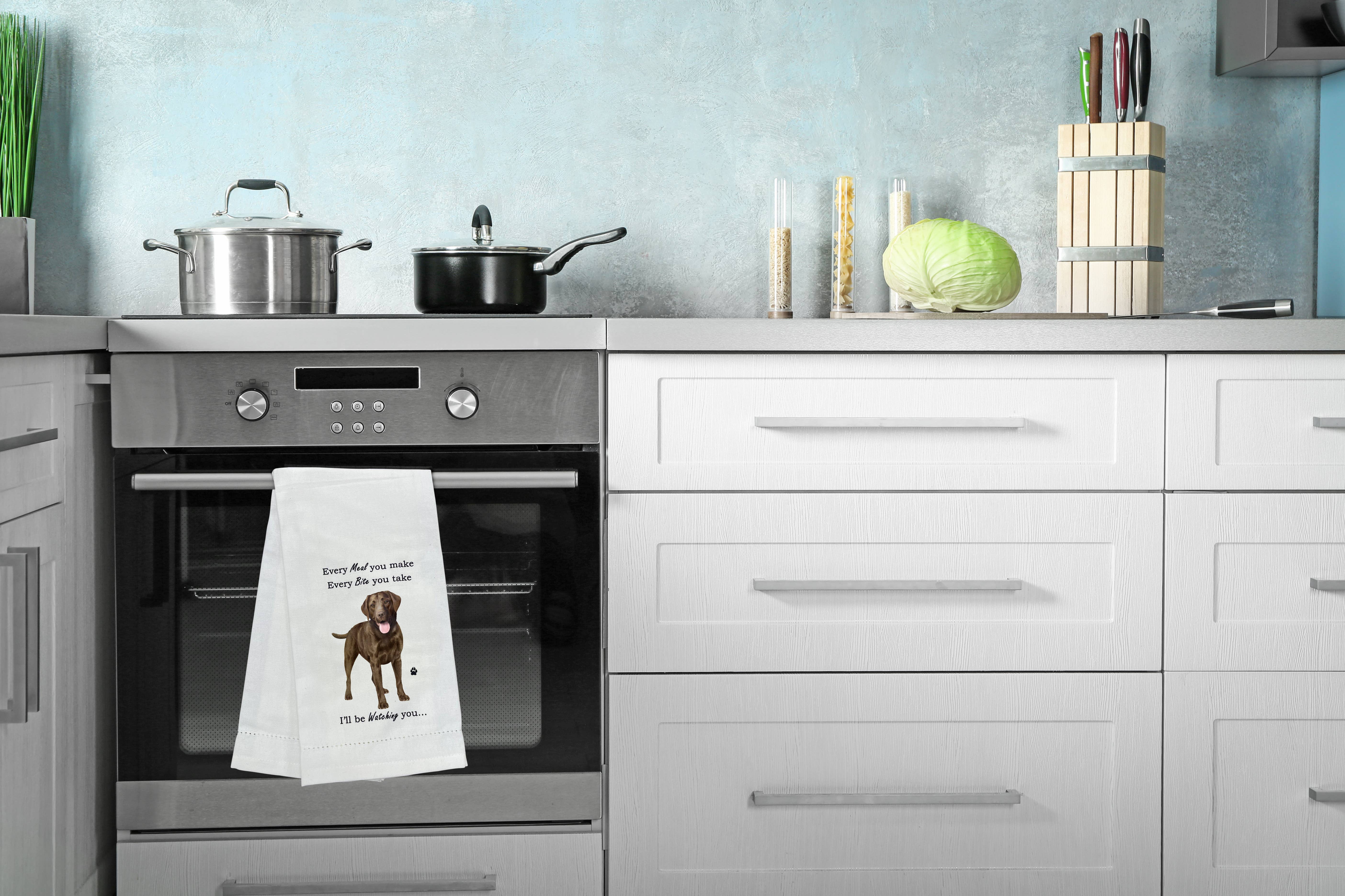 E&S Pets - Vendita all'ingrosso Strofinacci - Canovaccio da cucina con Labrador cioccolato3