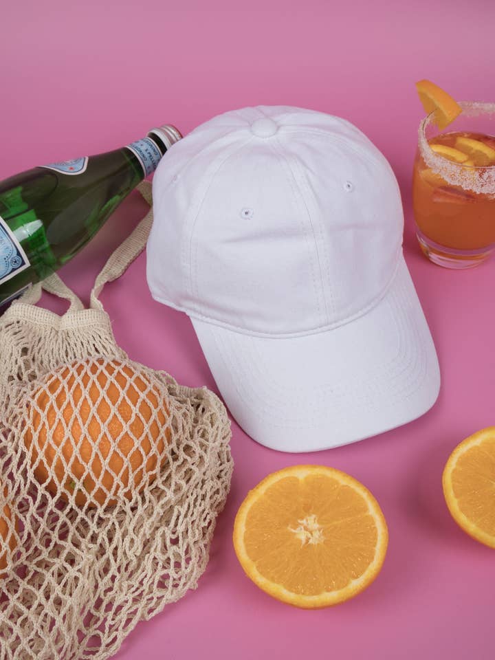 Vintage-Kappe, gewaschen, 100% Baumwolle, Byron Bay, Weiß für den Großhandel von Nakoa The Label