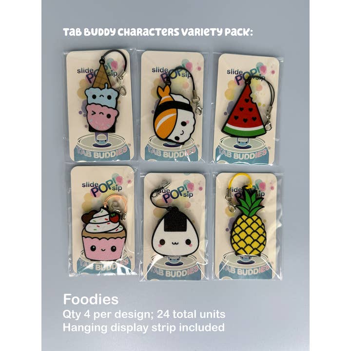Tab Buddies - Vendita all'ingrosso Apribottiglie - Variety Pack Tab Buddy Characters - Apriscatole25