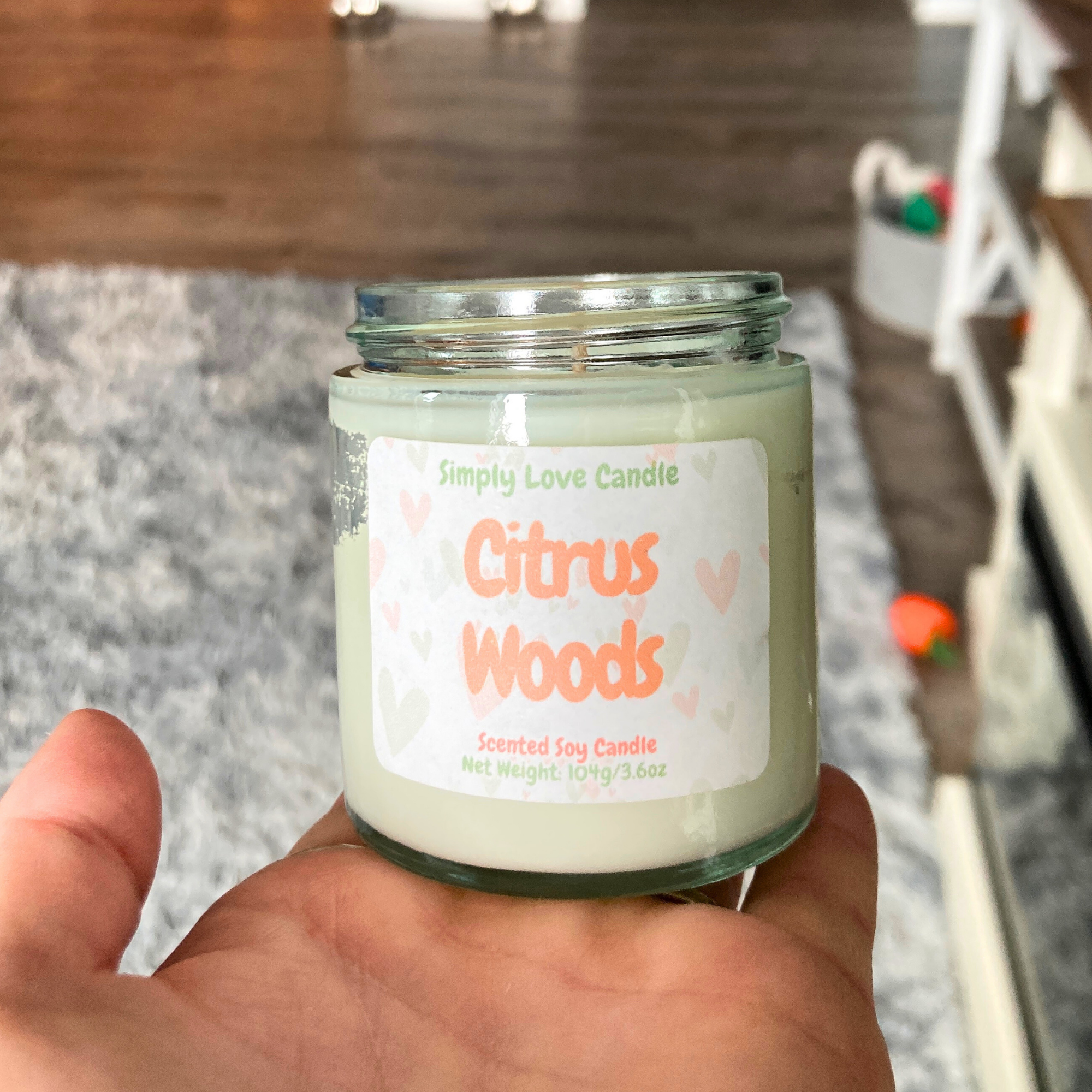 Simply Love Candle - Wholesale Jar/Filled Candle - Citrus + Evergreen Mini Candle | Soy Candle in Glass Jar 2