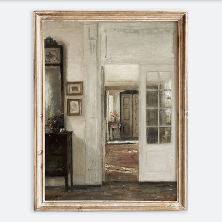 Rustic Vintage European White Door Interior Art Print VP129 for wholesale by Sugar & Canvas