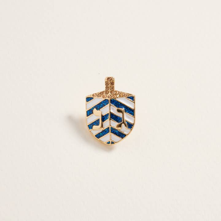 Designature New York - Wholesale Dangle Earrings - Hanukkah Glitter Dreidel Rhinestone Post Earrings3