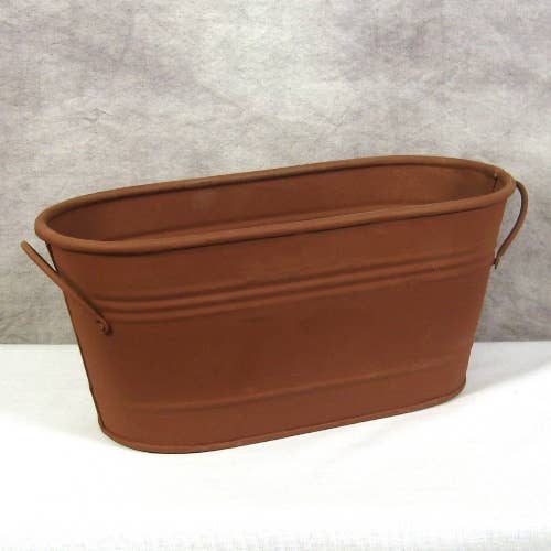 A.T. Imports - Vendita all'ingrosso Fioriere - Piccolo Vaso Ovale in Metallo