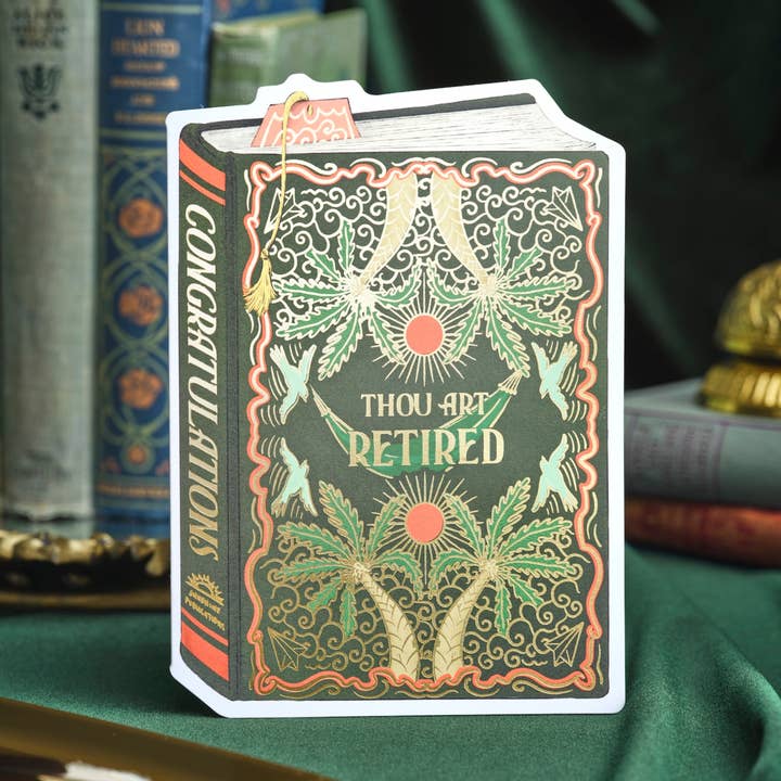Carte découpée de couverture de livre "Thou Art Retired" pour la vente par Good Juju Ink