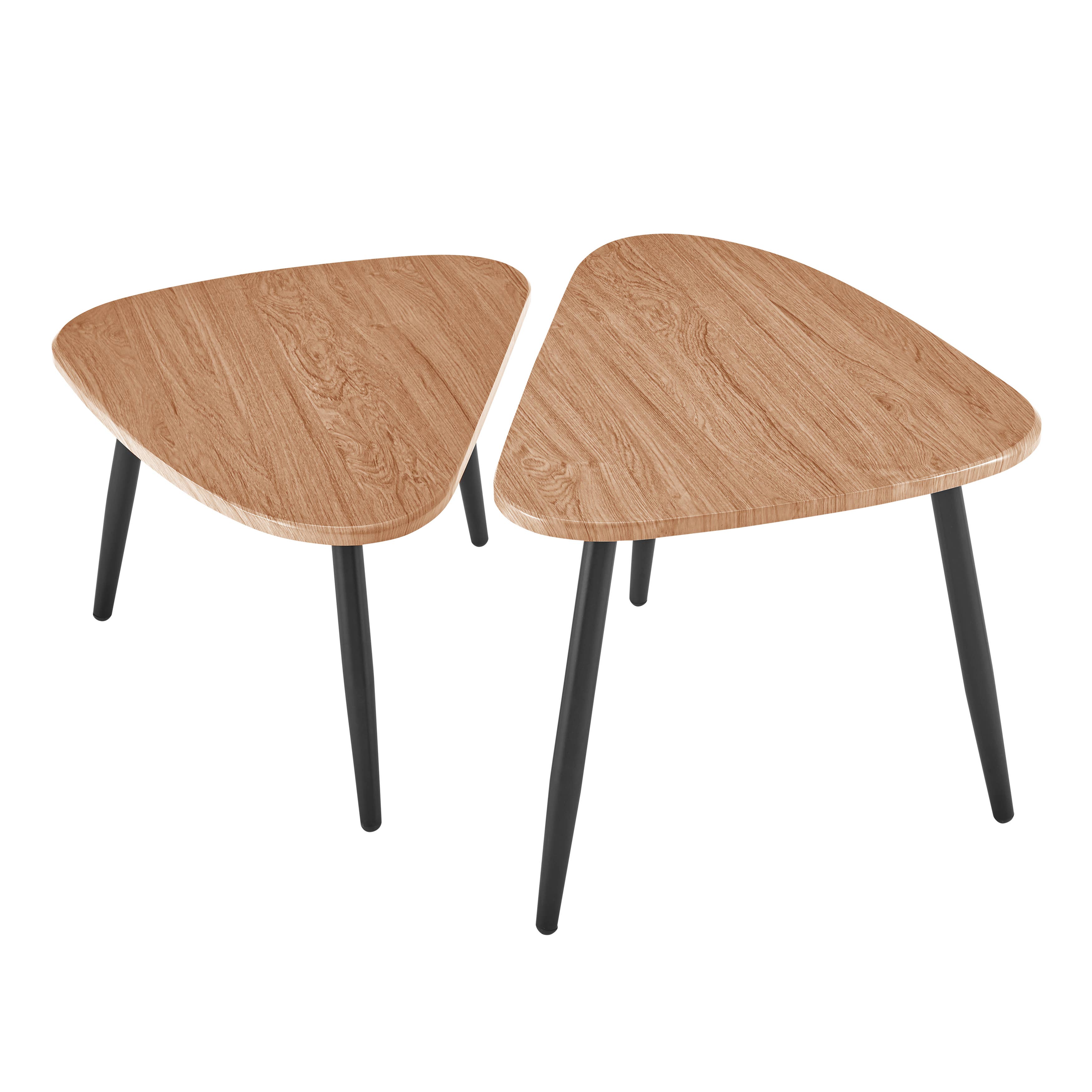 Danya B - Vente Tables basses - Ensemble de 2 tables basses semi-emboîtables ovales en forme de goutte d'Aurora3