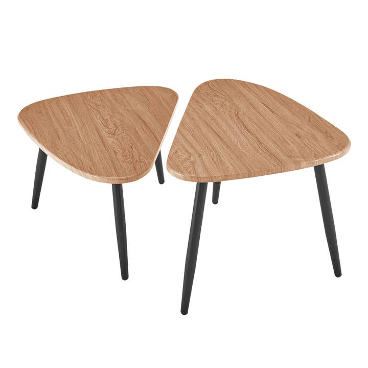 Danya B - Vente Tables basses - Ensemble de 2 tables basses semi-emboîtables ovales en forme de goutte d'Aurora3