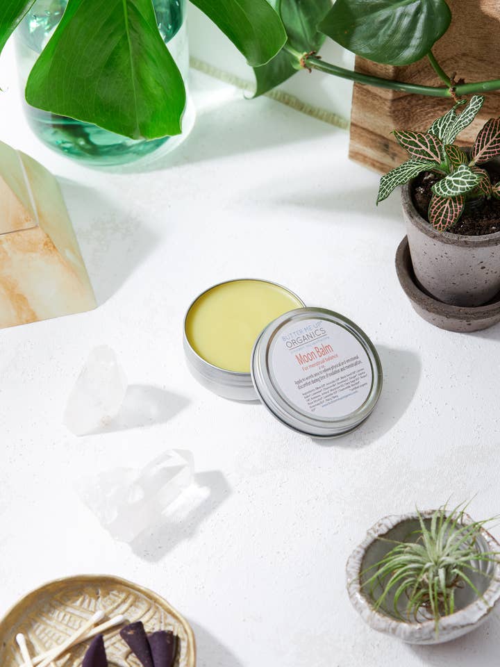 Moon Balm / Menstrual Care / PMS / Period Cramps for wholesale by Butter Me Up Organics