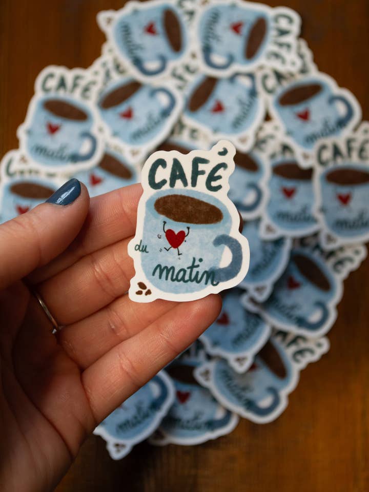 "Morgenkaffee" Aufkleber - Humorvoller Aufkleber für den Großhandel von Grisbleu