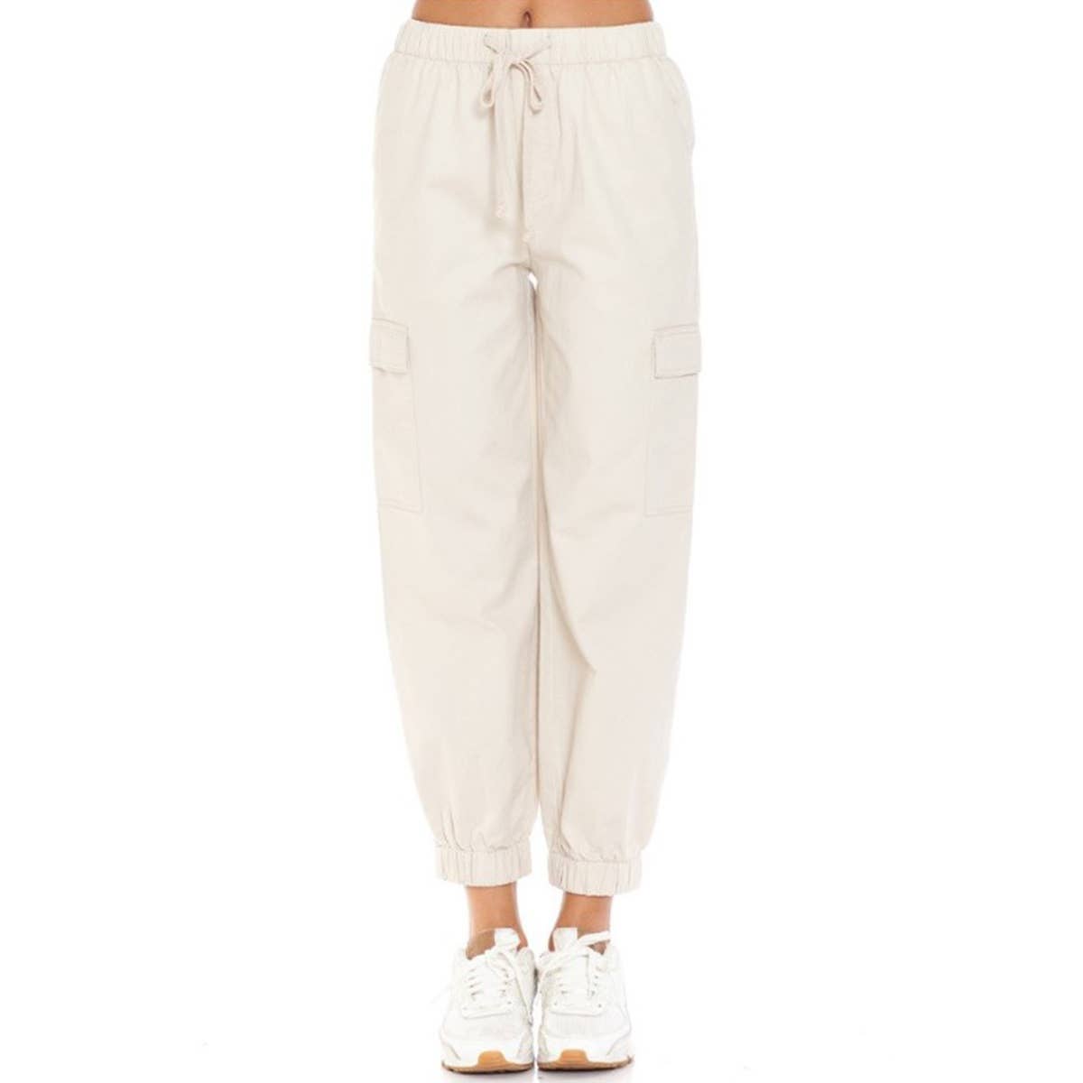 Timeless - Vente Pantalon d'intérieur/de jogging – femme - Pantalon de jogging cargo en coton sergé avec cordon6