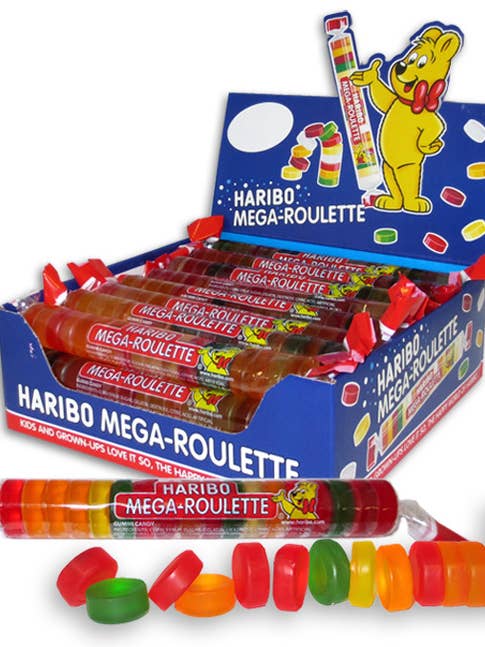 (S1-01) US- Haribo Mega Roulette 1,58 oz X 24 unités pour la vente par iSweet.ca