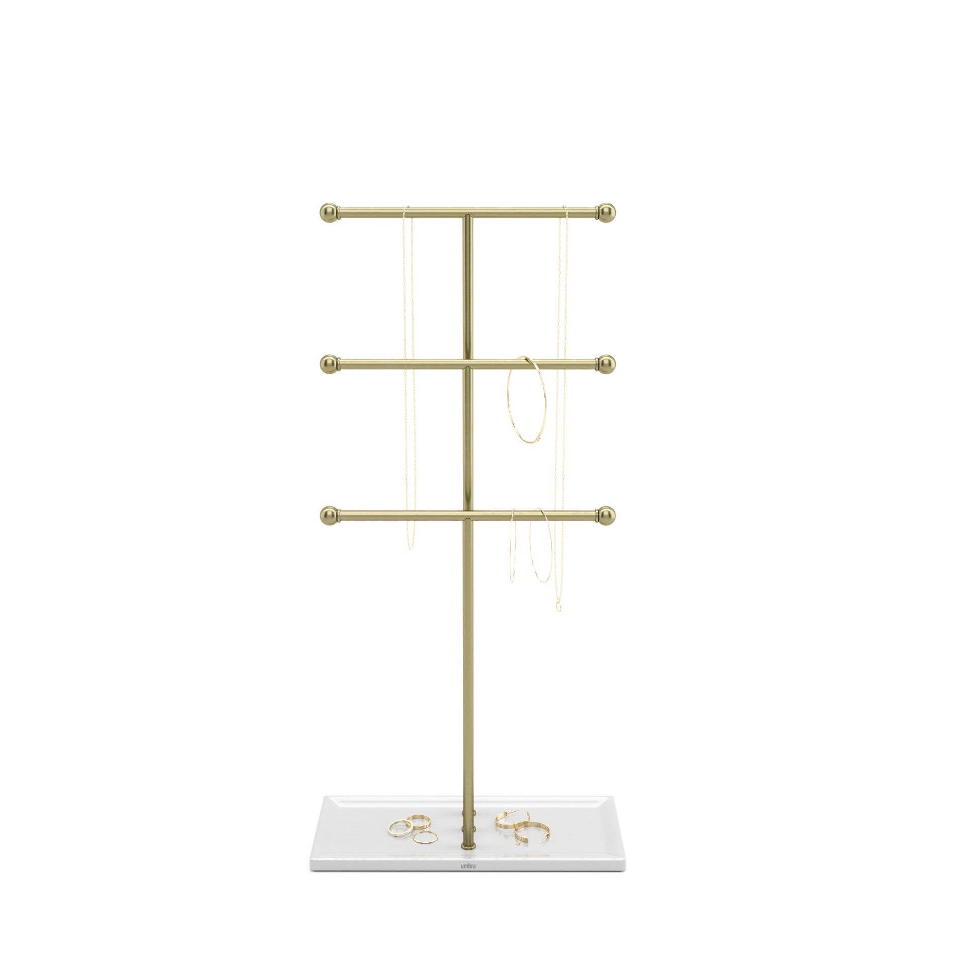 White Nickel Trigem Jewelry Stand for wholesale on Faire4