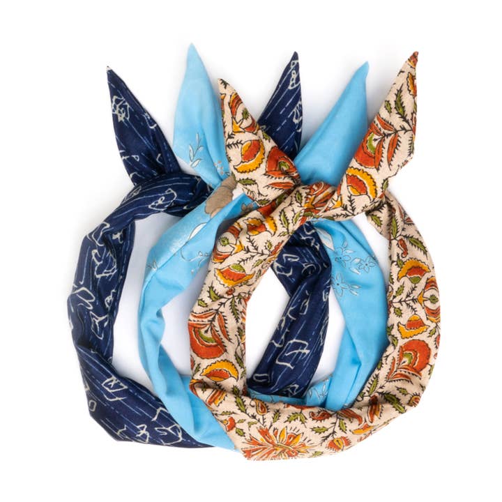 Verstellbares Haarband aus Sari-Stoff mit Draht für den Großhandel von Himalayan Freedom Co