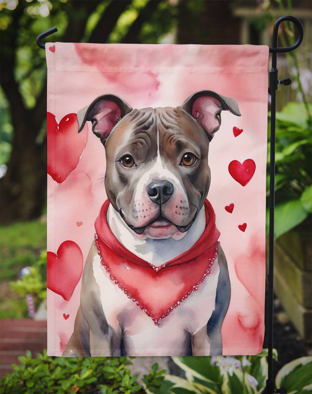 Caroline's Treasures – Engroshandel Flag – Staffordshire Bull Terrier Mit Valentine Haveflag DAC54441