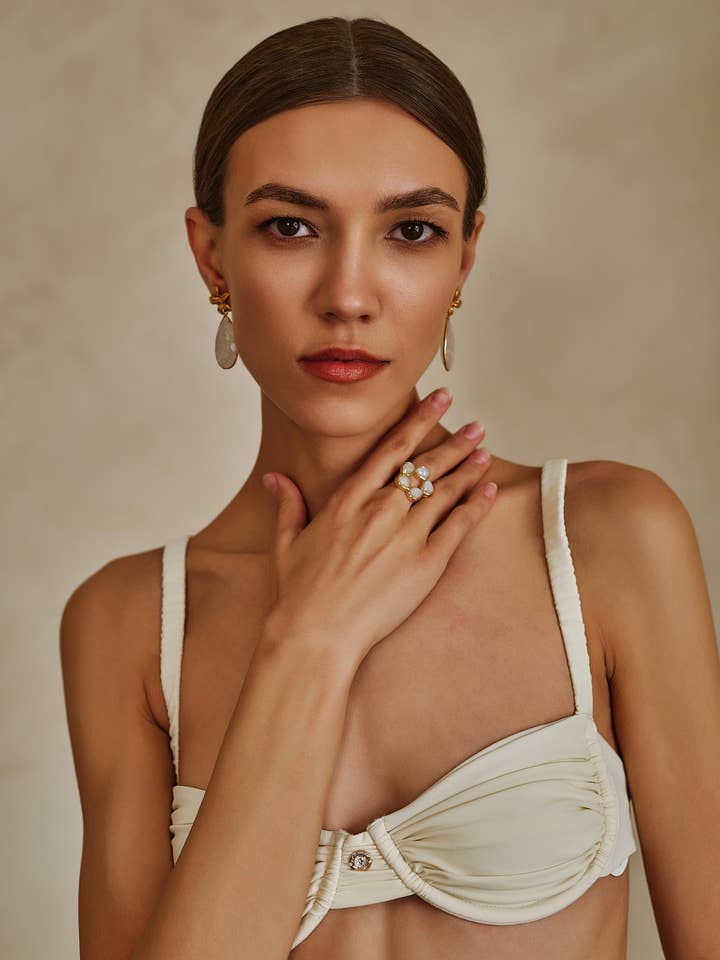 Anillo de Piedra Lunar Sola para venta al por mayor de Decolet the label