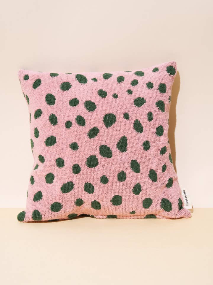 Pebbles Throw Pillow | Pink & Green | 40 cm x 40 cm for wholesale by towel.studio