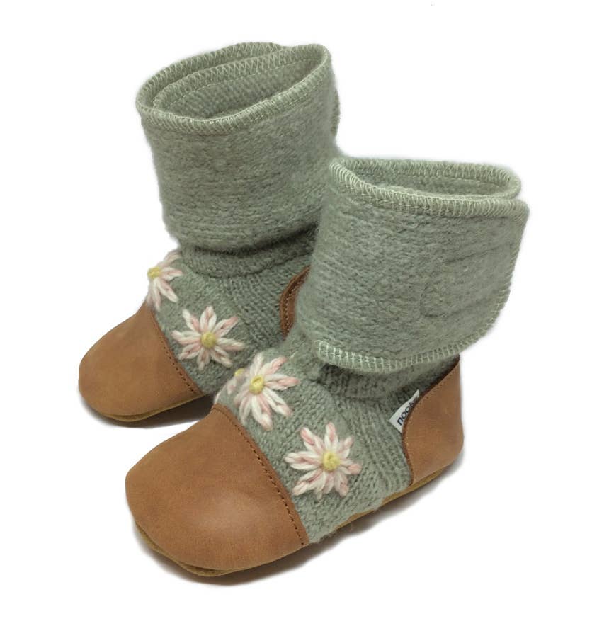 Nooks Design - Wholesale Booties - Kids - Sage Felted Wool Booties2