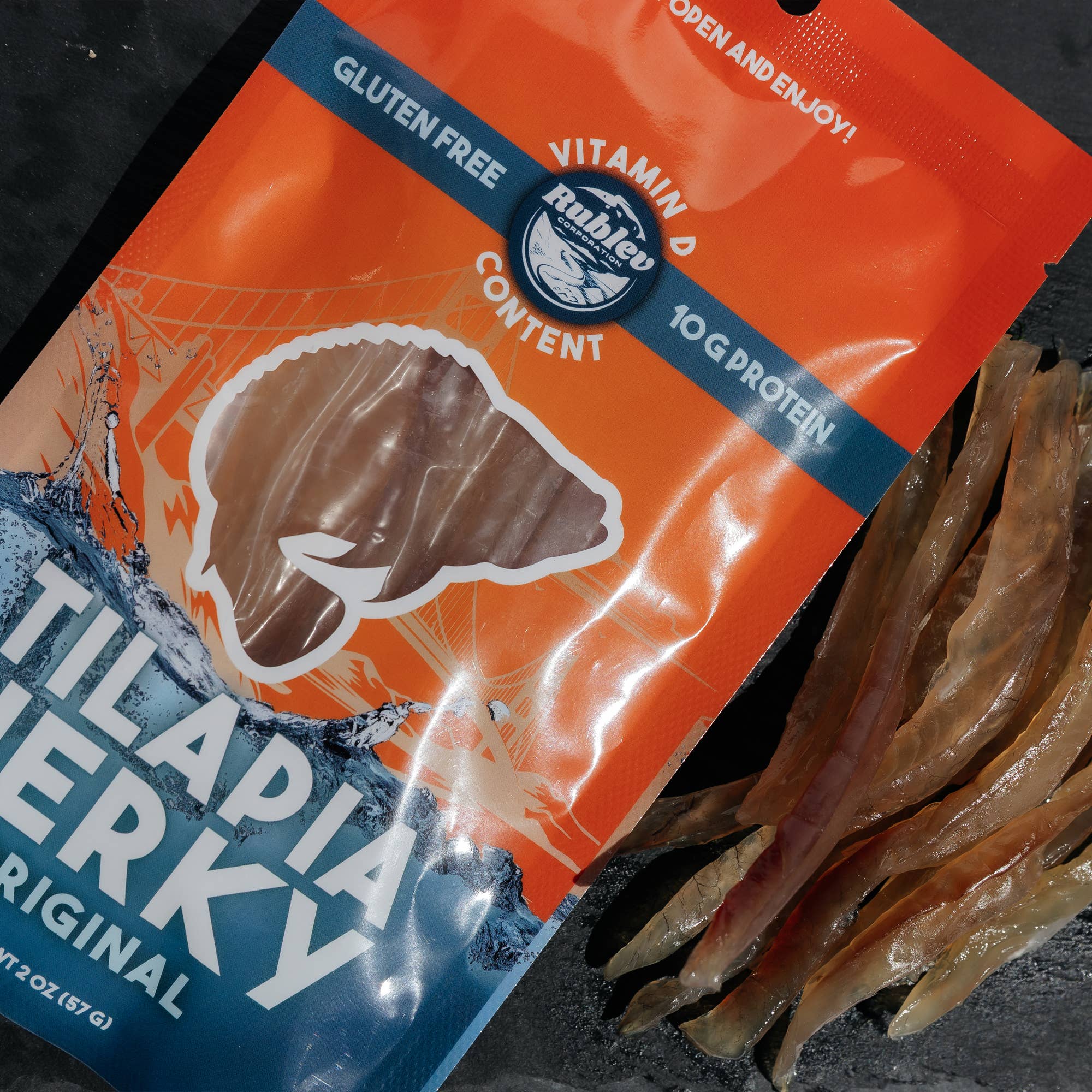 Rublev Corp - Vente Viande séchée - Rublev Tilapia Jerky - Original, Fabriqué aux États-Unis, 56 g2