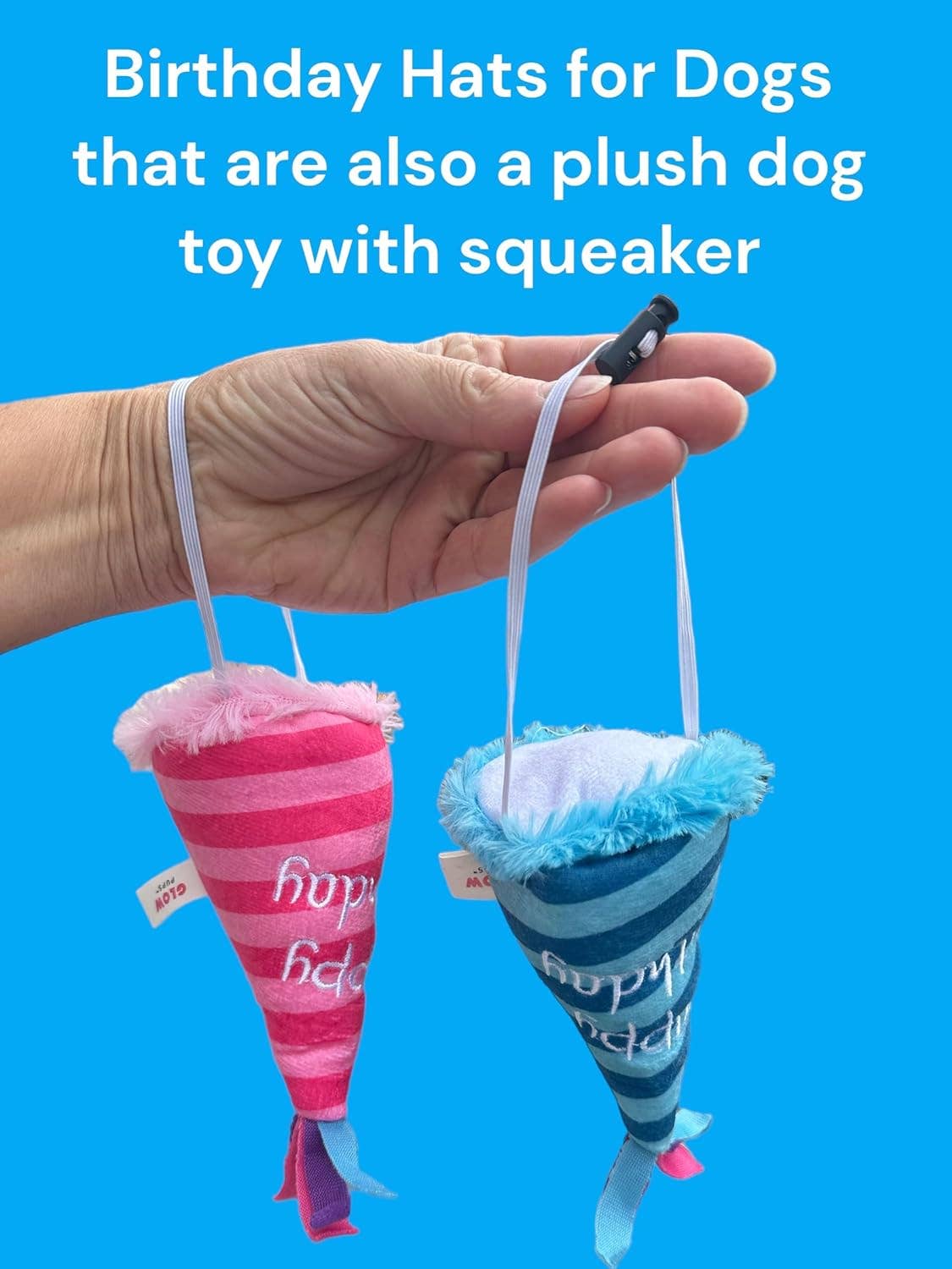 Rose Jouet pour chien avec chapeau d'anniversaire rose en vente sur Faire3