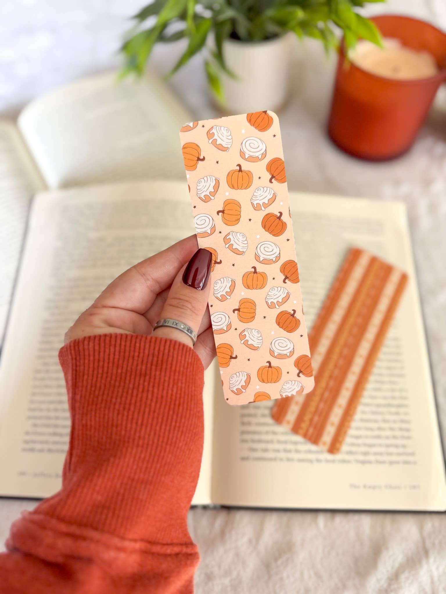 Little Turkey Shoppe - Wholesale Bookmark - Pumpkin Cinnamon Roll Bookmarks | Fall0