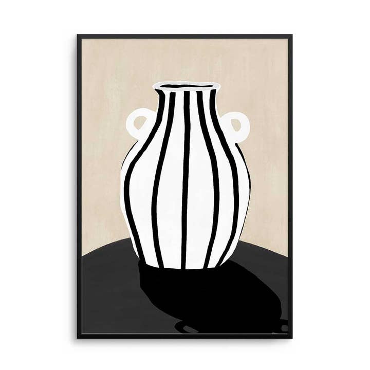 Striped White Vase Print for wholesale by D'LUXE PRINTS